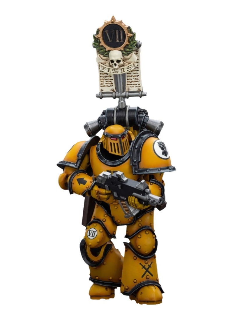 JOYTOY Warhammer 40,000 Action Figures, Imperial Fists MKIII Legion Tactical Squad - Legionnaires with Flags, 4.7 Inch 1/18 Warhammer 40K Series Model, Unisex, Adult, New Year Holiday, Birthday Gift, Suitable for Children 15 Years Old and Above