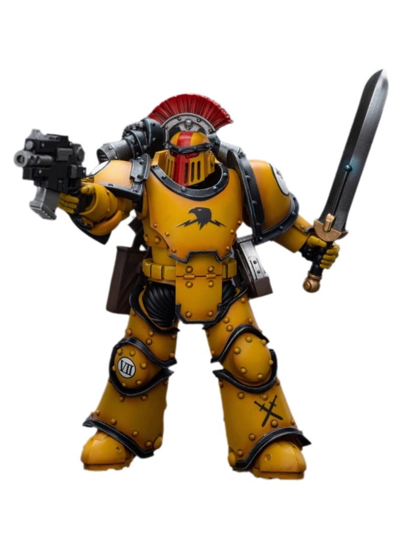 JOYTOY Warhammer 40,000 Action Figure, Imperial Fists MKIII Legion Tactical Squad - Sergeant with Power Sword, 4.7 Inch 1/18 Warhammer 40K Series Model, Unisex, Adult, New Year Holiday, Birthday Gift, Suitable for Children 15 Years Old and Above