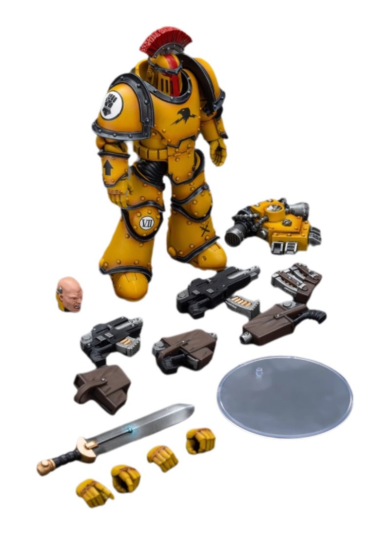 JOYTOY Warhammer 40,000 Action Figure, Imperial Fists MKIII Legion Tactical Squad - Sergeant with Power Sword, 4.7 Inch 1/18 Warhammer 40K Series Model, Unisex, Adult, New Year Holiday, Birthday Gift, Suitable for Children 15 Years Old and Above