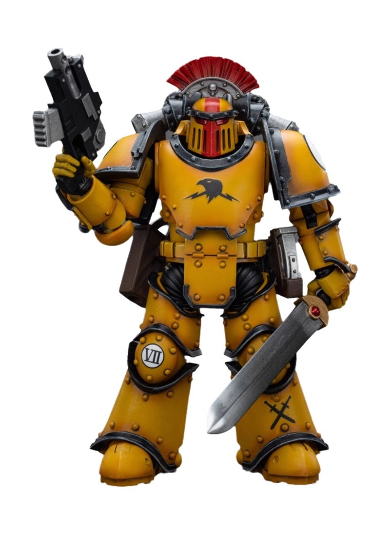 JOYTOY Warhammer 40,000 Action Figure, Imperial Fists MKIII Legion Tactical Squad - Sergeant with Power Sword, 4.7 Inch 1/18 Warhammer 40K Series Model, Unisex, Adult, New Year Holiday, Birthday Gift, Suitable for Children 15 Years Old and Above