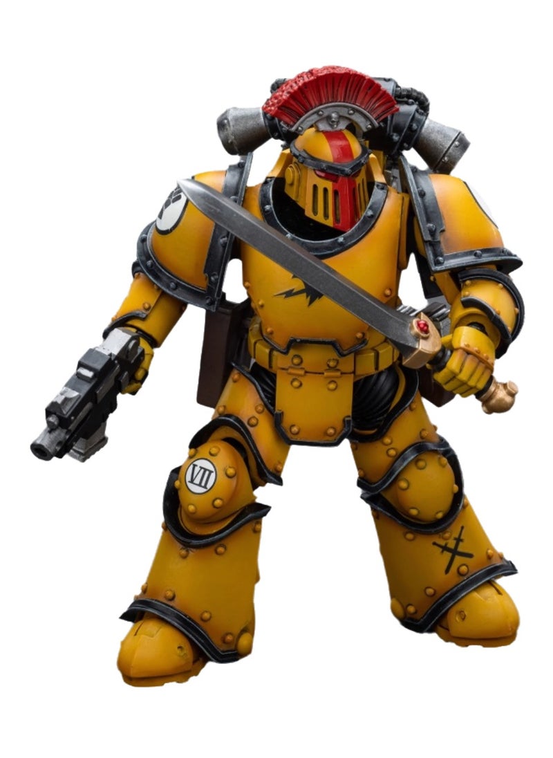 JOYTOY Warhammer 40,000 Action Figure, Imperial Fists MKIII Legion Tactical Squad - Sergeant with Power Sword, 4.7 Inch 1/18 Warhammer 40K Series Model, Unisex, Adult, New Year Holiday, Birthday Gift, Suitable for Children 15 Years Old and Above