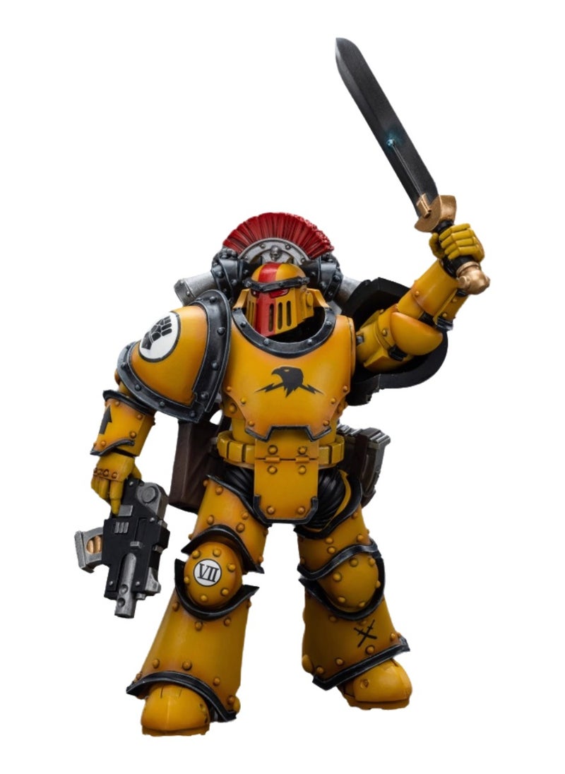 JOYTOY Warhammer 40,000 Action Figure, Imperial Fists MKIII Legion Tactical Squad - Sergeant with Power Sword, 4.7 Inch 1/18 Warhammer 40K Series Model, Unisex, Adult, New Year Holiday, Birthday Gift, Suitable for Children 15 Years Old and Above