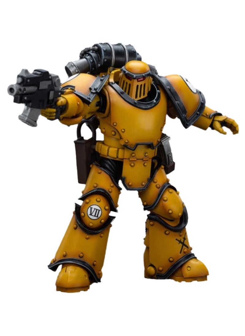 JOYTOY Warhammer 40,000 Action Figure, Imperial Fists MKIII Legion Tactical Squad - Legionnaires Equipped with Bolter Guns, 4.7 Inch 1/18 Warhammer 40K Series Model, Unisex, Adult, New Year Holiday, Birthday Gift, Suitable for Children 15 Years Old and Above