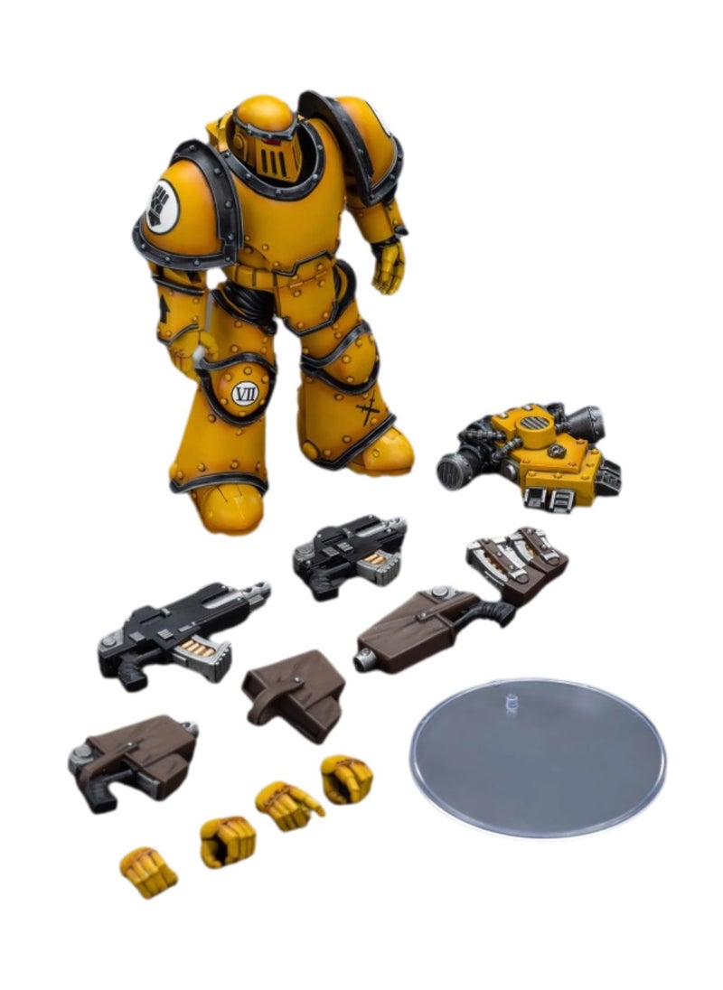 JOYTOY Warhammer 40,000 Action Figure, Imperial Fists MKIII Legion Tactical Squad - Legionnaires Equipped with Bolter Guns, 4.7 Inch 1/18 Warhammer 40K Series Model, Unisex, Adult, New Year Holiday, Birthday Gift, Suitable for Children 15 Years Old and Above