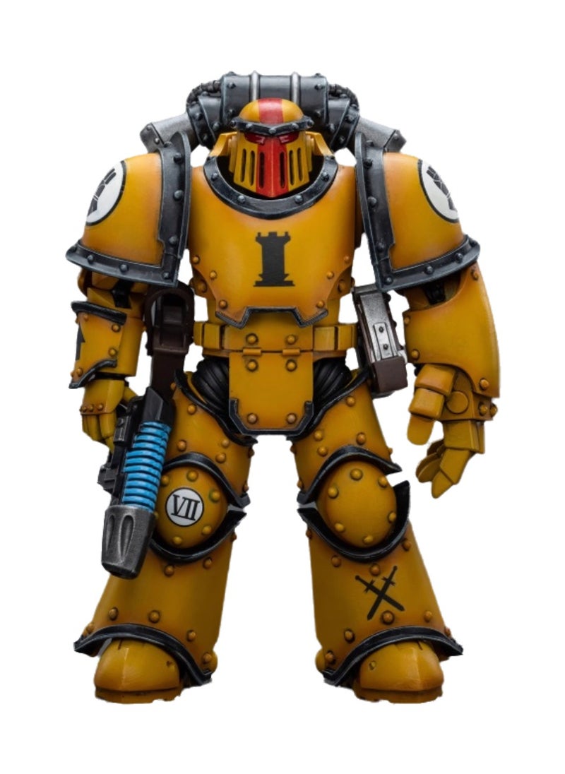 JOYTOY Warhammer 40,000 Action Figure, Imperial Fists MKIII Legion Tactical Squad - Sergeant Equipped with Power Fist, 4.7 Inch 1/18 Warhammer 40K Series Model, Unisex, Adult, New Year Holiday, Birthday Gift, Suitable for Children 15 Years Old and Above