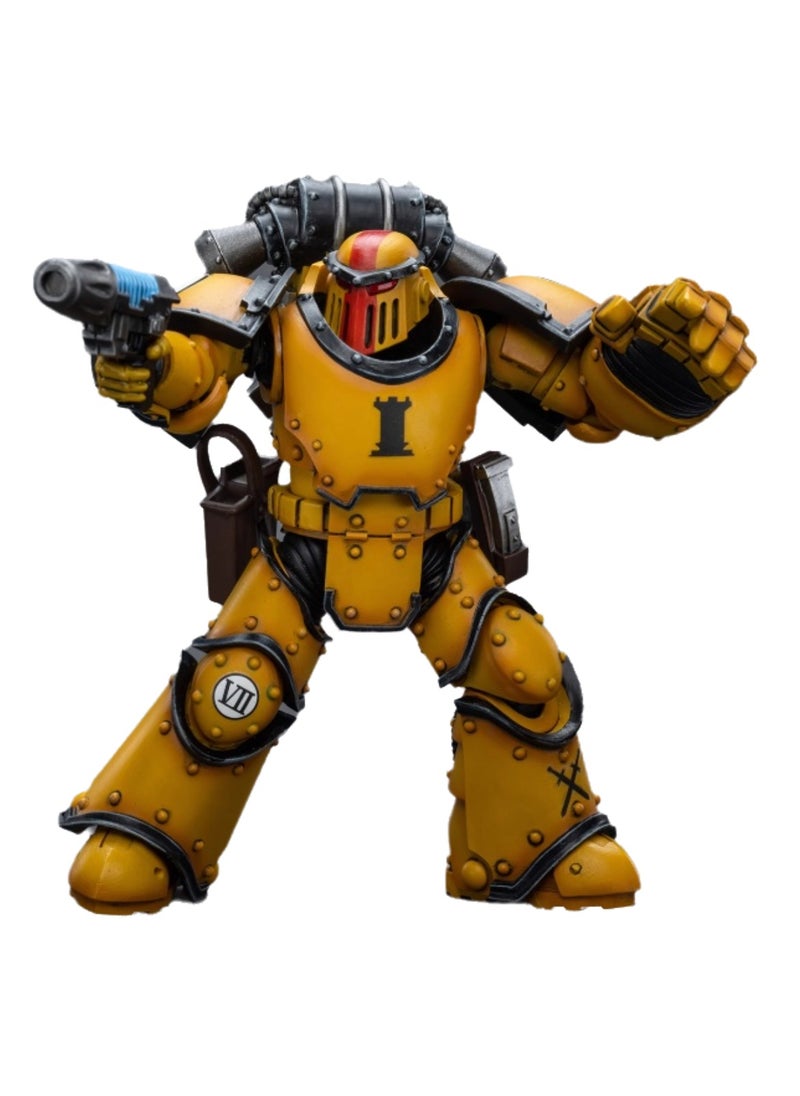 JOYTOY Warhammer 40,000 Action Figure, Imperial Fists MKIII Legion Tactical Squad - Sergeant Equipped with Power Fist, 4.7 Inch 1/18 Warhammer 40K Series Model, Unisex, Adult, New Year Holiday, Birthday Gift, Suitable for Children 15 Years Old and Above