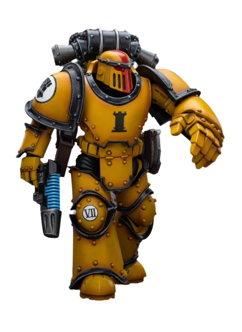 JOYTOY Warhammer 40,000 Action Figure, Imperial Fists MKIII Legion Tactical Squad - Sergeant Equipped with Power Fist, 4.7 Inch 1/18 Warhammer 40K Series Model, Unisex, Adult, New Year Holiday, Birthday Gift, Suitable for Children 15 Years Old and Above