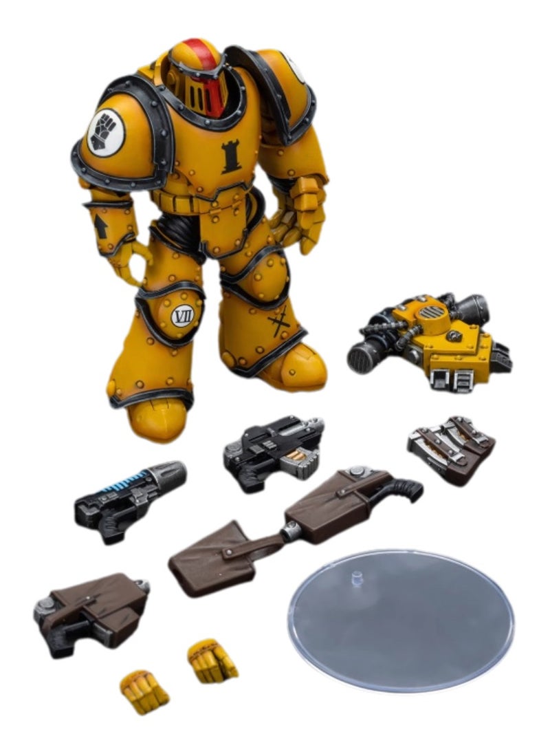 JOYTOY Warhammer 40,000 Action Figure, Imperial Fists MKIII Legion Tactical Squad - Sergeant Equipped with Power Fist, 4.7 Inch 1/18 Warhammer 40K Series Model, Unisex, Adult, New Year Holiday, Birthday Gift, Suitable for Children 15 Years Old and Above