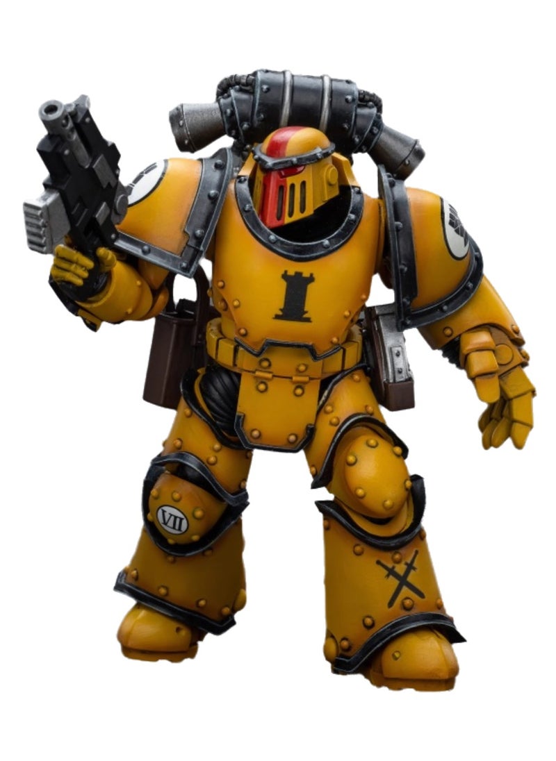 JOYTOY Warhammer 40,000 Action Figure, Imperial Fists MKIII Legion Tactical Squad - Sergeant Equipped with Power Fist, 4.7 Inch 1/18 Warhammer 40K Series Model, Unisex, Adult, New Year Holiday, Birthday Gift, Suitable for Children 15 Years Old and Above