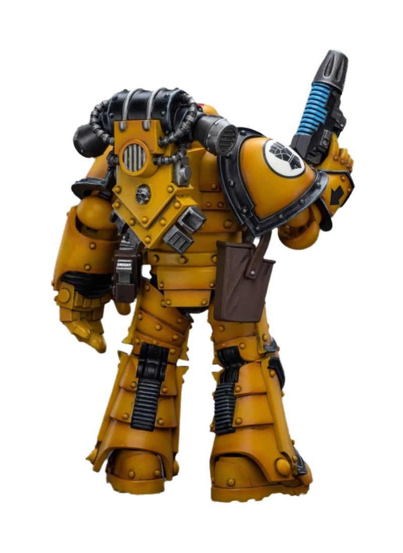 JOYTOY Warhammer 40,000 Action Figure, Imperial Fists MKIII Legion Tactical Squad - Sergeant Equipped with Power Fist, 4.7 Inch 1/18 Warhammer 40K Series Model, Unisex, Adult, New Year Holiday, Birthday Gift, Suitable for Children 15 Years Old and Above