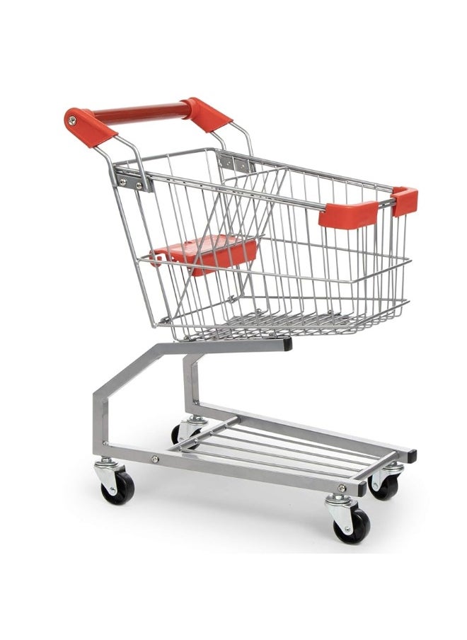 Milliard Toy Metal Shopping Cart - Supermarket Pretend Play Grocery Cart for Kids and Toddlers