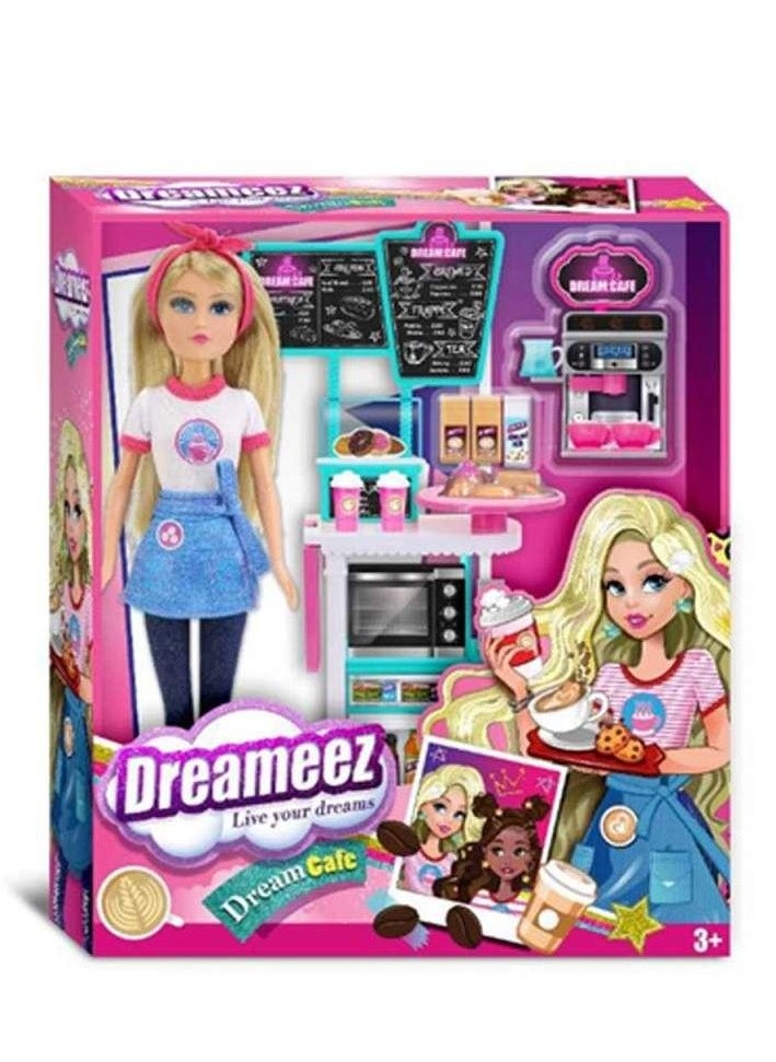 Dreameez Doll Coffee Set for Girls, 29 cm Height