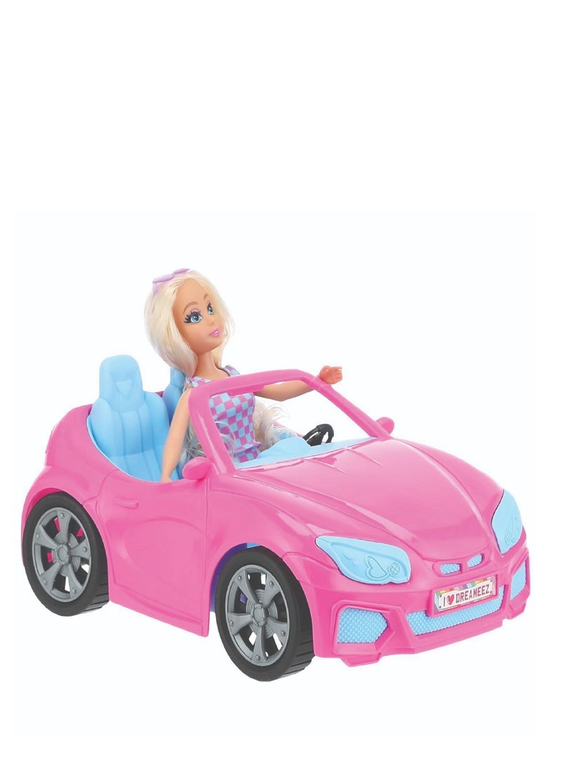 Dreameez Fashion Doll with Convertible Car, 29 cm Doll Height