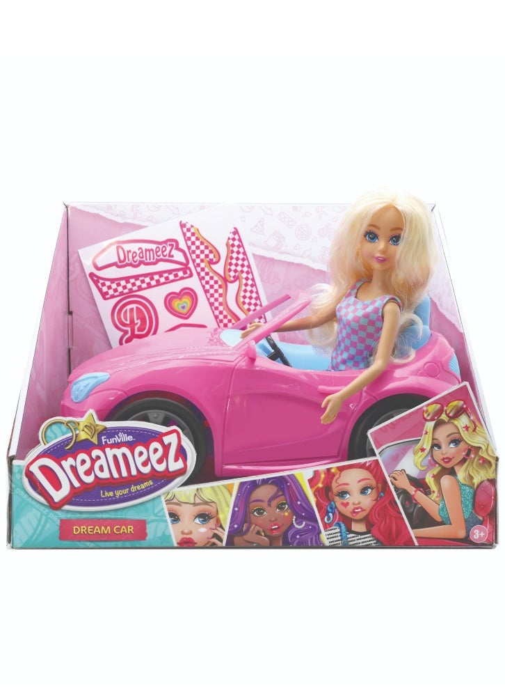 Dreameez Fashion Doll with Convertible Car, 29 cm Doll Height