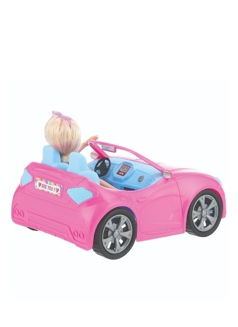 Dreameez Fashion Doll with Convertible Car, 29 cm Doll Height