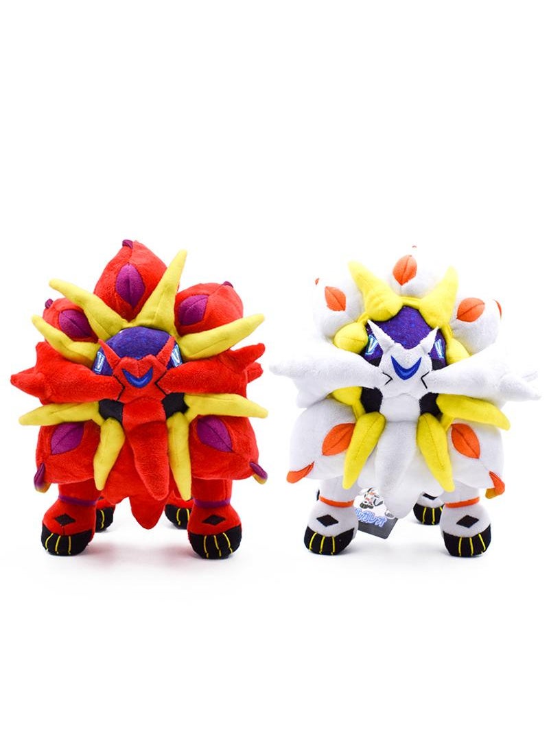 2-Piece Pocket Monsters Figure Solgaleo Plush Toys For Kids And Adults Great Birthday Gift For Boys And Girls 27cm