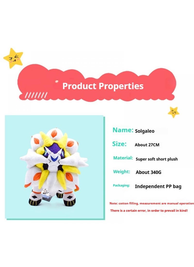 2-Piece Pocket Monsters Figure Solgaleo Plush Toys For Kids And Adults Great Birthday Gift For Boys And Girls 27cm