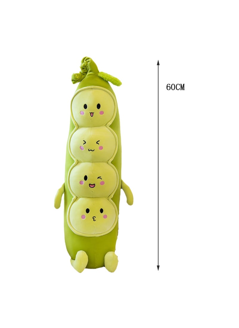 60 CM Creativity Long Pea shape Plush Toy Soft Stuffed Cute Doll For Girls And Boys All Ages Gift