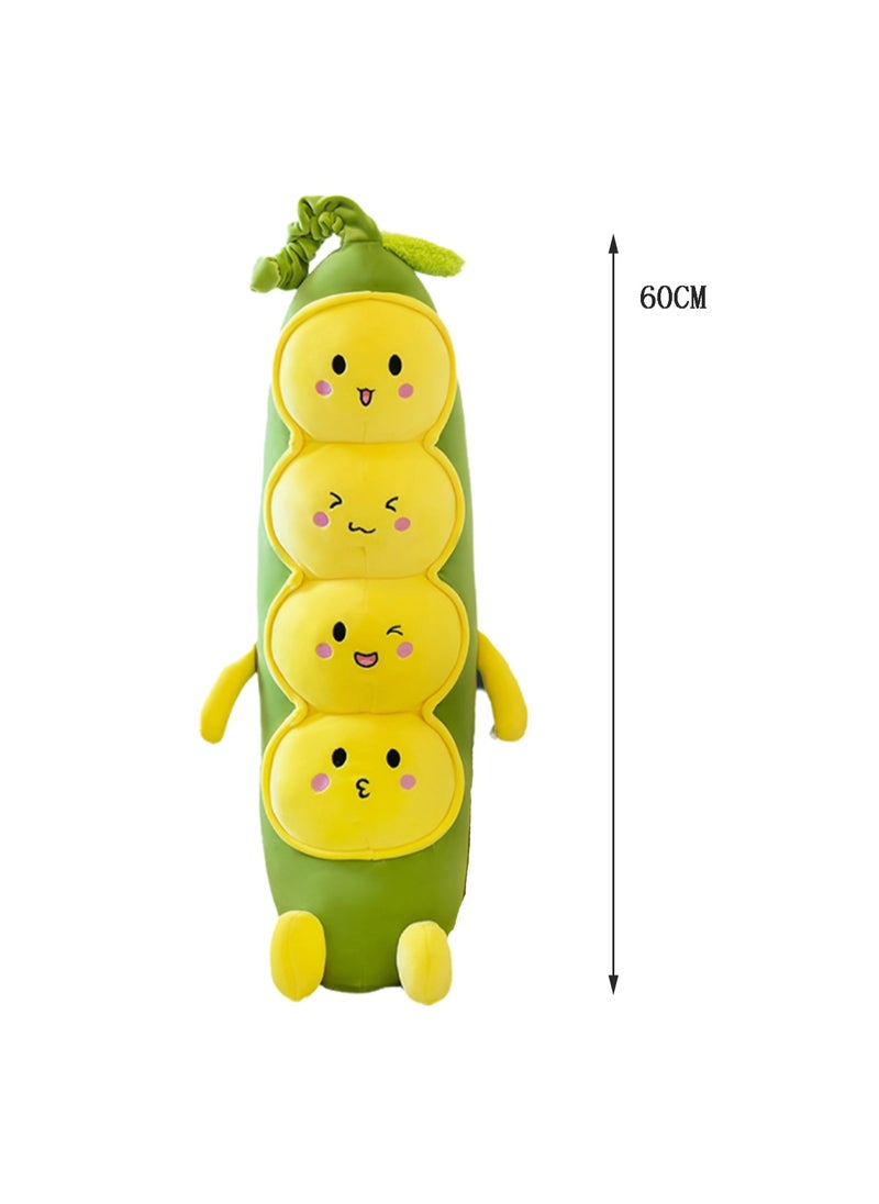 60 CM Creativity Long Pea shape Plush Toy Soft Stuffed Cute Doll For Girls And Boys All Ages Gift