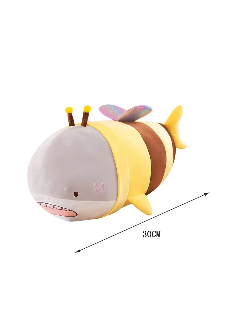 30 CM Creativity Bee Shark Plush Toy Soft Stuffed Cute Doll For Girls And Boys All Ages Gift