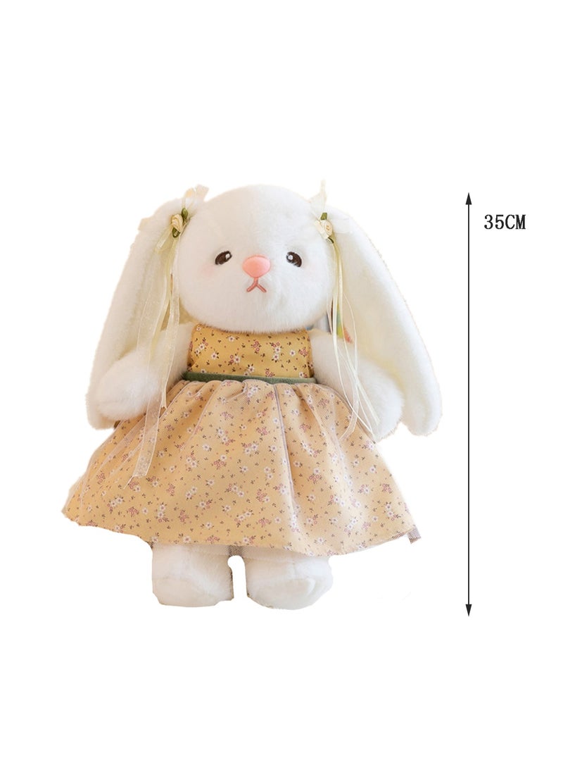 35 CM Cute Rabbit Chinese Style Dress Up Plush Toy Soft Stuffed Cartoon Doll For Girls And Boys All Ages Gift