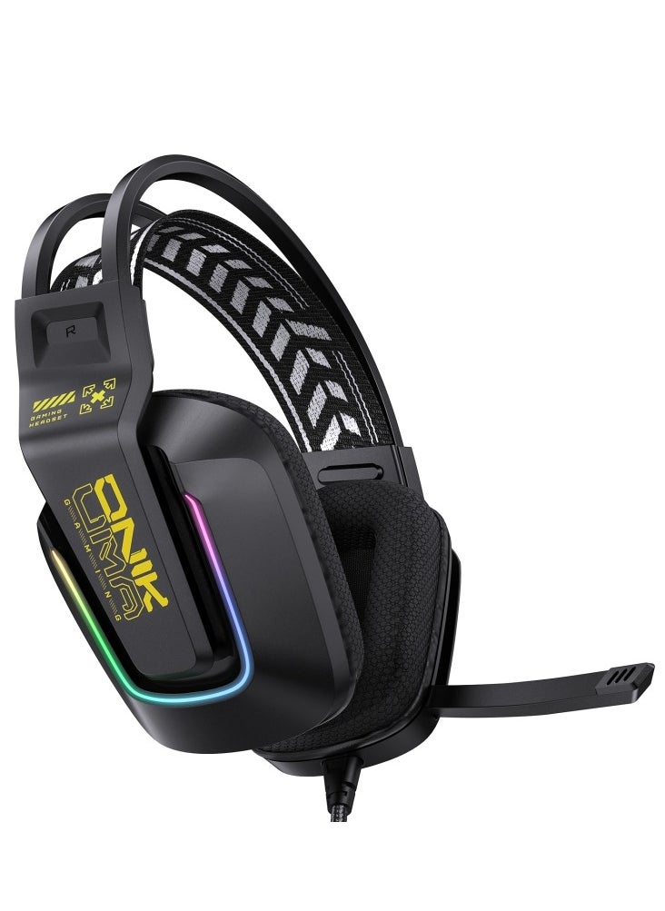 ONIKUMA X13 RGB Colorful Lighting Wired Gaming Headset with Microphone Length:2.2m Black