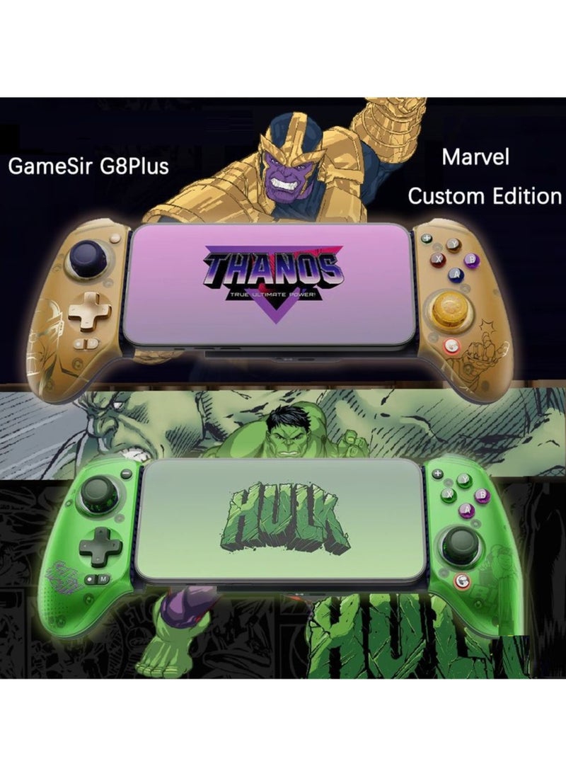 Classic Gamepad GameSir G8Plus Hulk Wireless Bluetooth Mobile Gaming Controller for Android iOS Switch Steam iPad PC with Hall Effect Joysticks Hall Trigger 6-Axis Gyro 1000mAh Battery Green