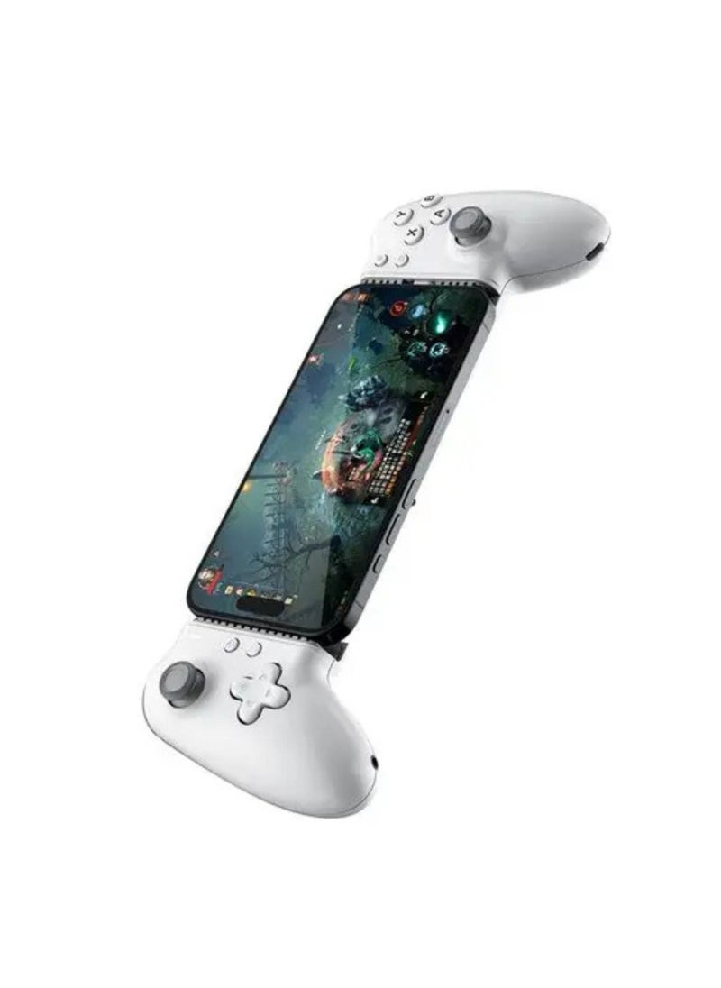 Gaming Multi-Platform Game Controller, Bluetooth & Wired Connection, Supported Devices of Up to 176mm in Width, 1000Hz High Polling Rate, Ergonomic Grip - White