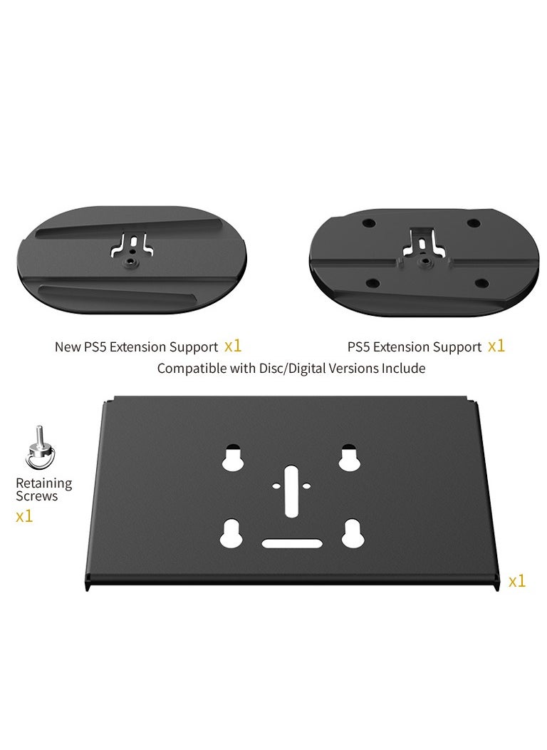 PS5 Wall Mount Kit, Steel Wall Stand, and Headphone Hanger - Compatible with Playstation 5