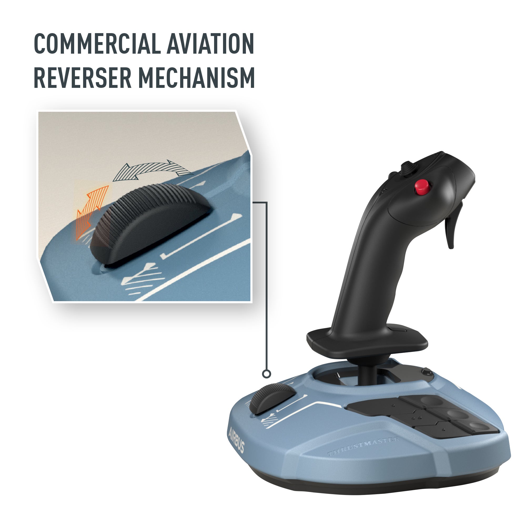 Thrustmaster TCA Sidestick Airbus Edition: Ergonomic Replica of the World-Famous Airbus Sidestick, Compatible with PC