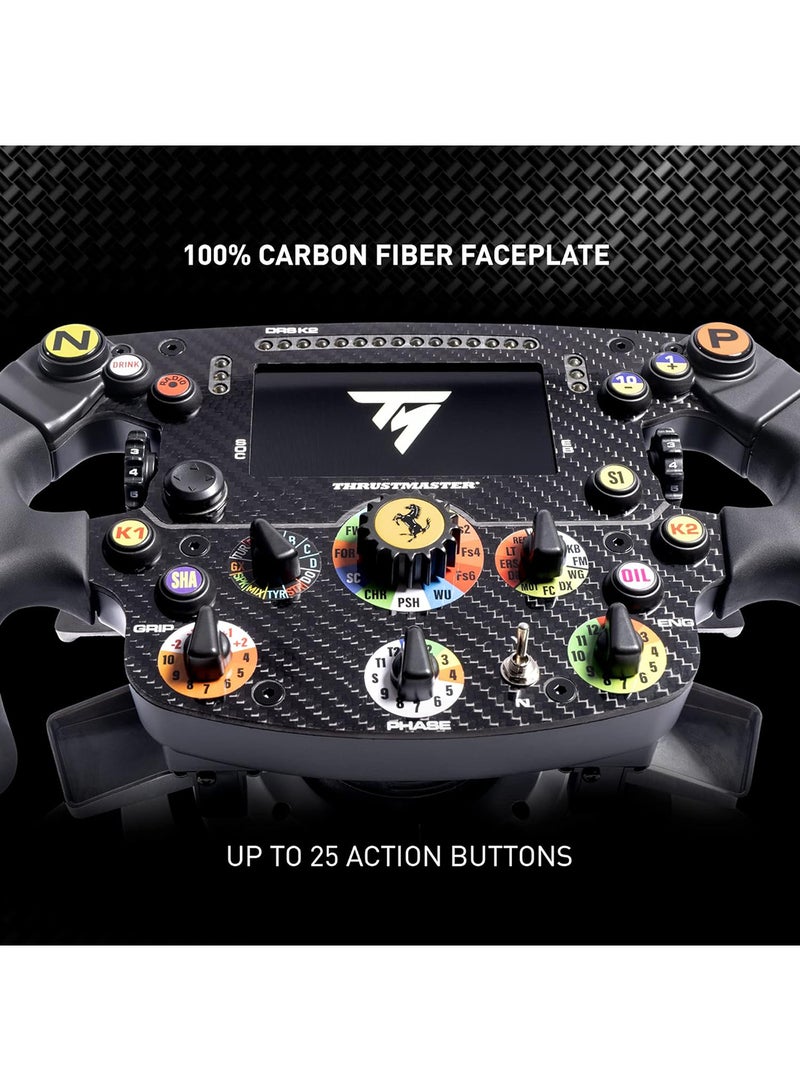 Thrustmaster Formula Wheel Add-On Ferrari SF1000 Edition, Replica Wheel, PC, PS4, PS5, Xbox One and Series X|S, Display and LED Dash, 100% Carbon Fiber Faceplate, Licensed by Ferrari