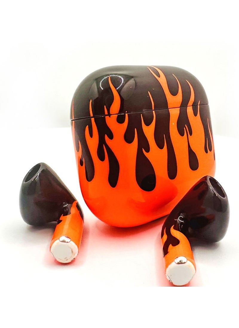 MERLIN CRAFT CUSTOMIZED APPLE AIRPODS 4 FIRE STORM