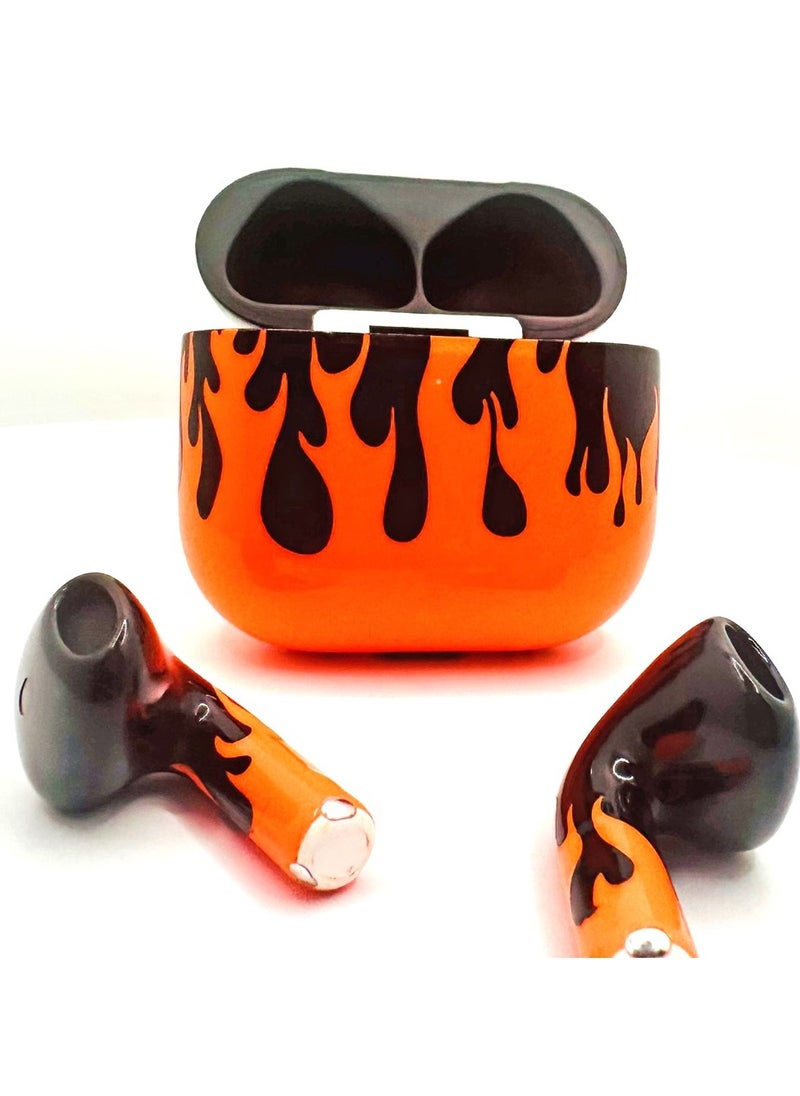 MERLIN CRAFT CUSTOMIZED APPLE AIRPODS 4 FIRE STORM