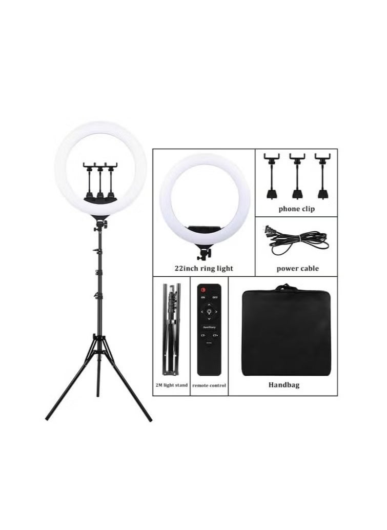 RL-18 LED Ring Light, 18 Inch Soft Ring Light for Smartphones, Camera, YouTube TikTok Videos with Tripod & 3 phone Holders