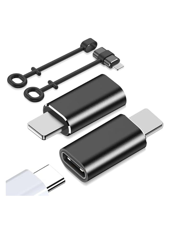 USB C Type C to Lightning Adapter, Fast Charging for iPhone and iPad Pro/Air/Mini with Data Sync and Anti-Lost Loop, Not for Audio/OTG/Headphone (Black)