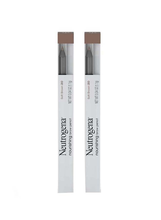 Pack of 2 - Nourishing Eyebrow Pencil with Spoolie Brush Soft Brown