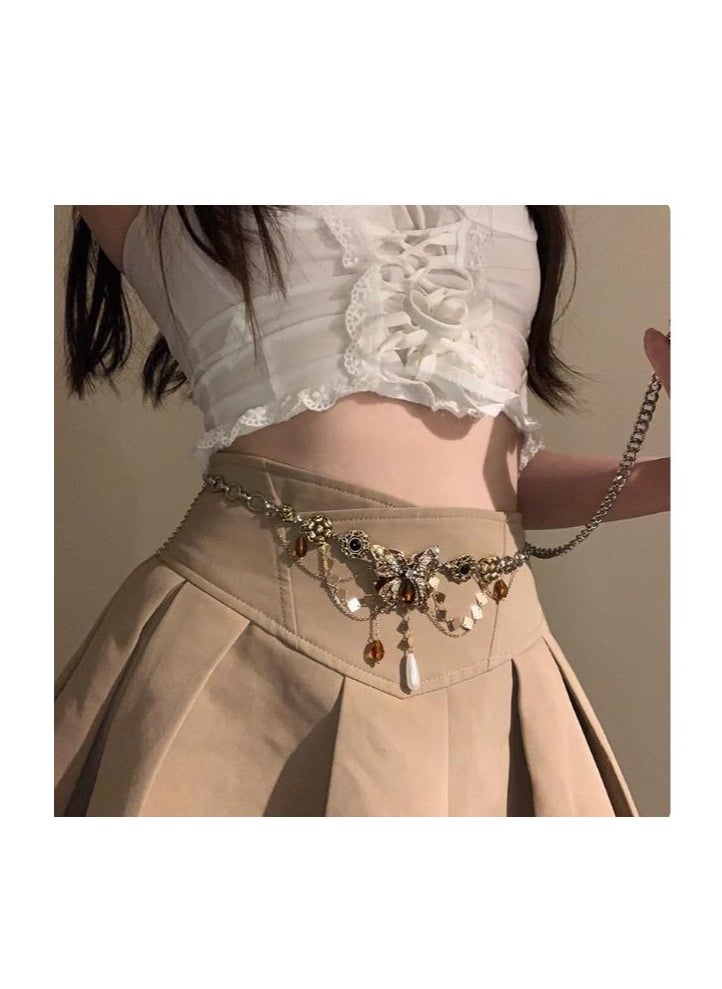 Butterfly Tassel Temperament Waist Chain (68+25Cm Adjustable Extension Chain Detachable)