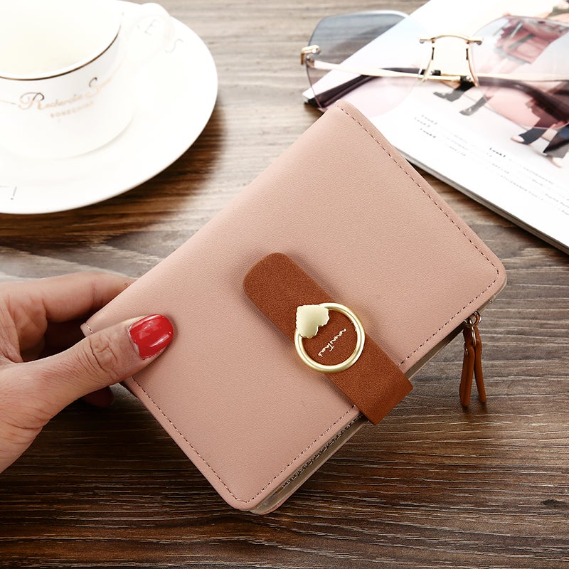 Small PU Leather Holder Wallet Pink