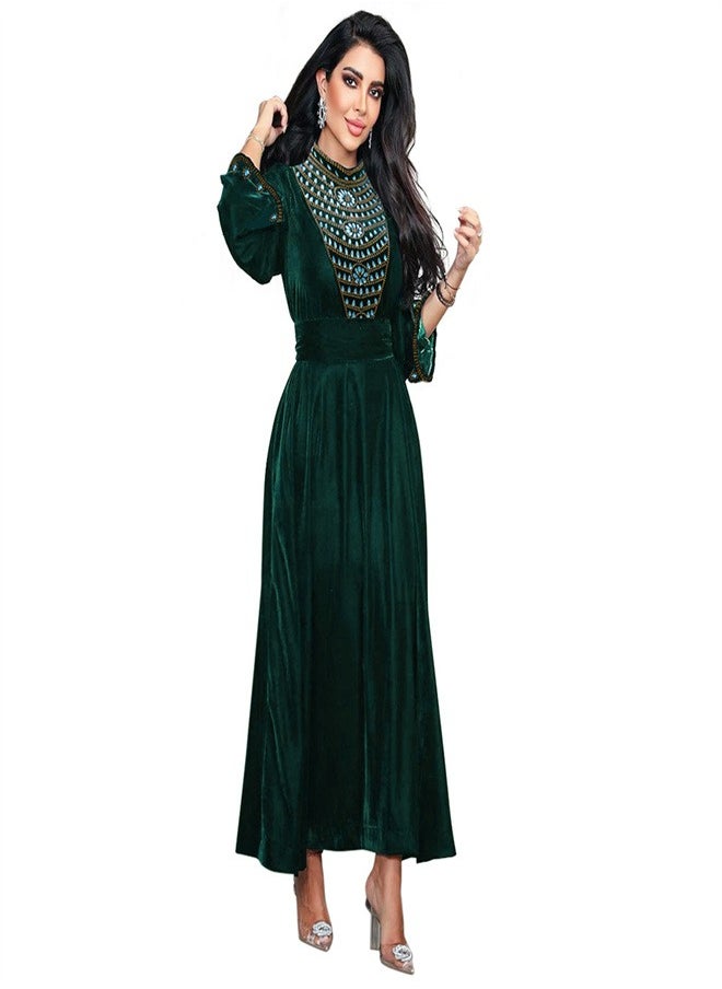 Jalabiya Loose Music Robe For Women Dark Green