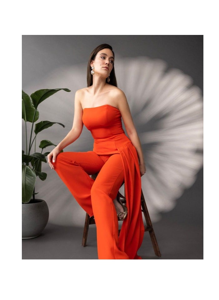 Rengin Jumpsuit Orange Color Size 38, 40, 42, 44