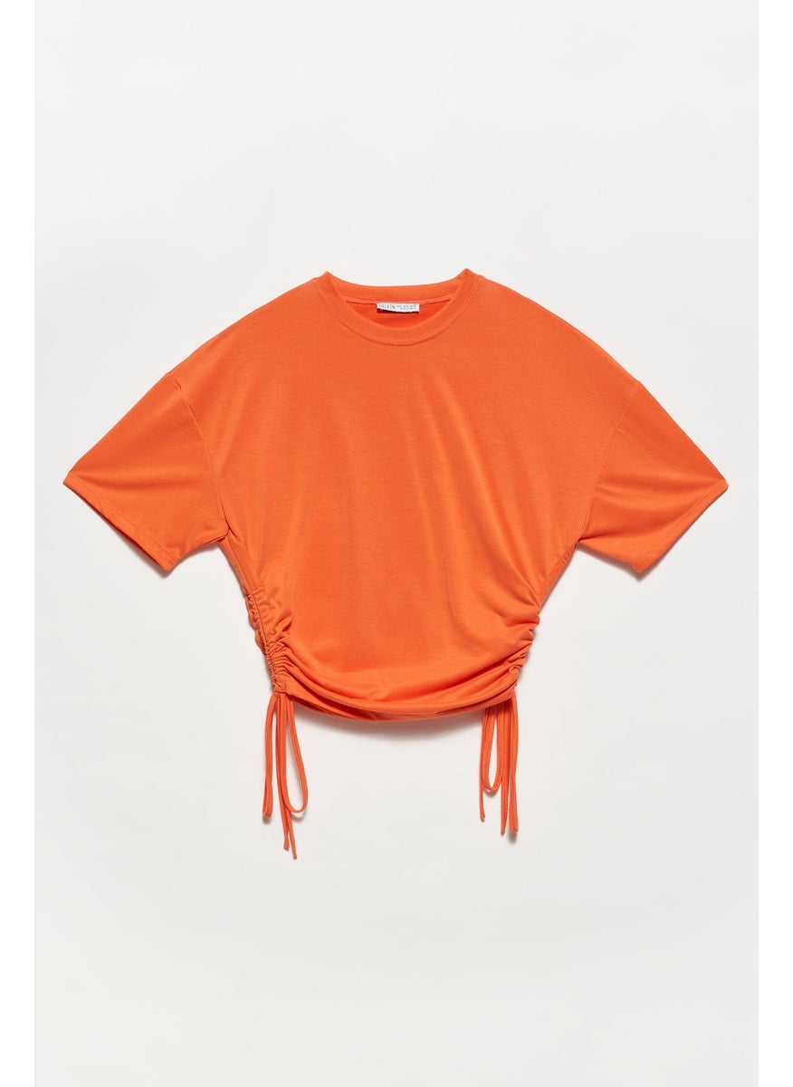 Side Lace Tshirt-Orange