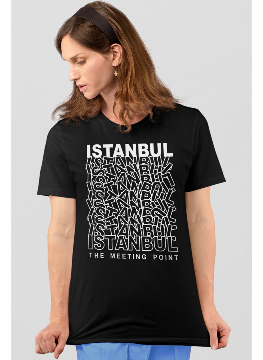 Mixed Istanbul Black Short Sleeve Women's T-Shirt