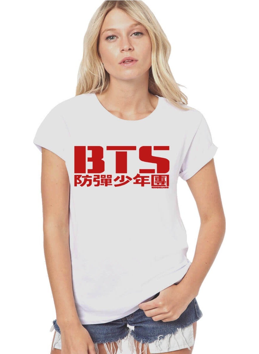 Bts White Short Sleeve Women's T-Shirt