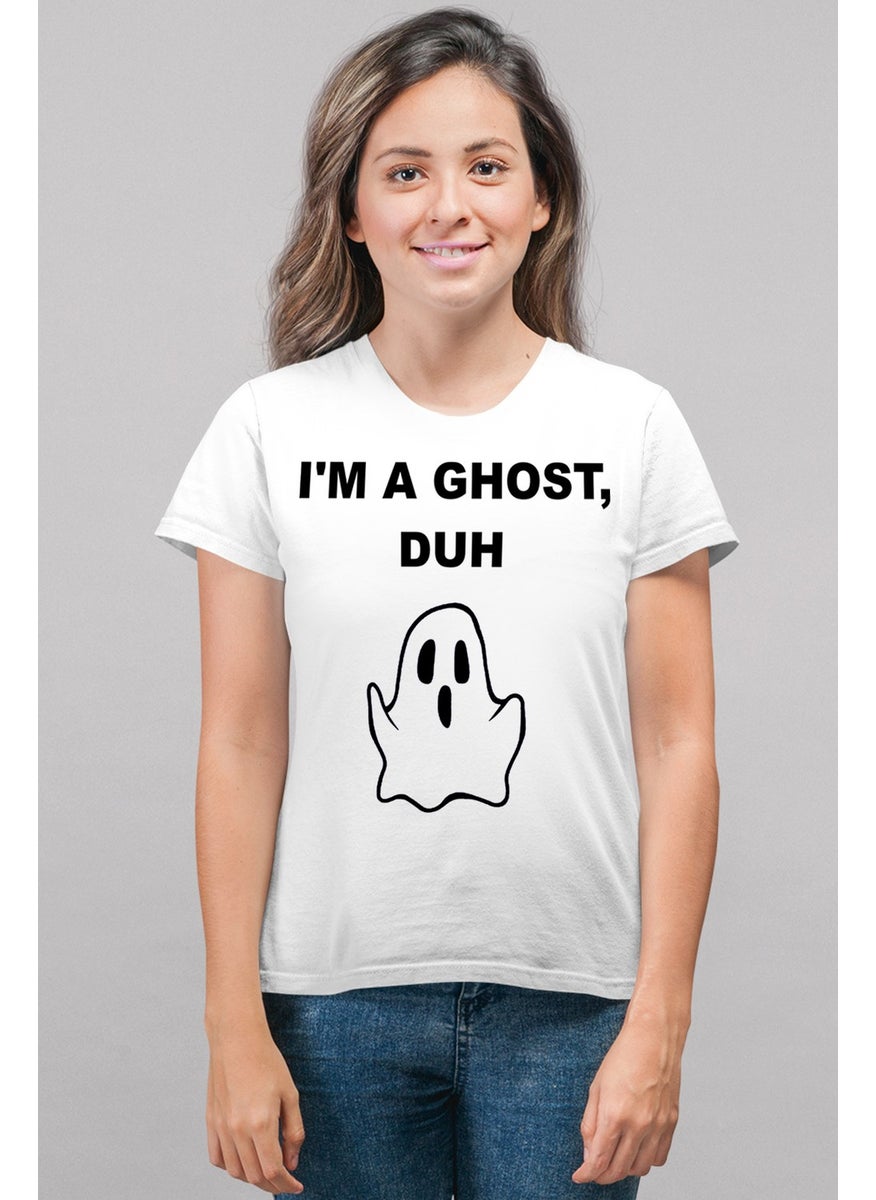 Cute Ghost White Short Sleeve Women's T-Shirt