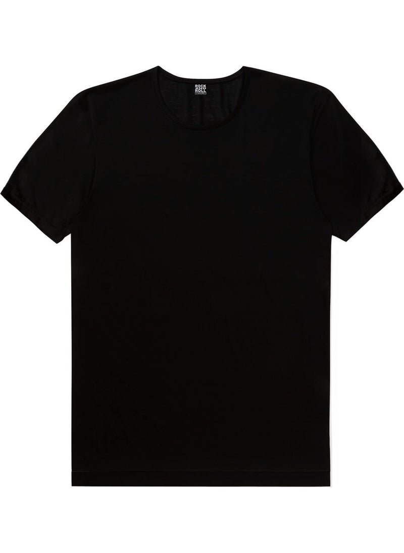 Plain Unprinted Basic Black Short Sleeve Women's T-Shirt