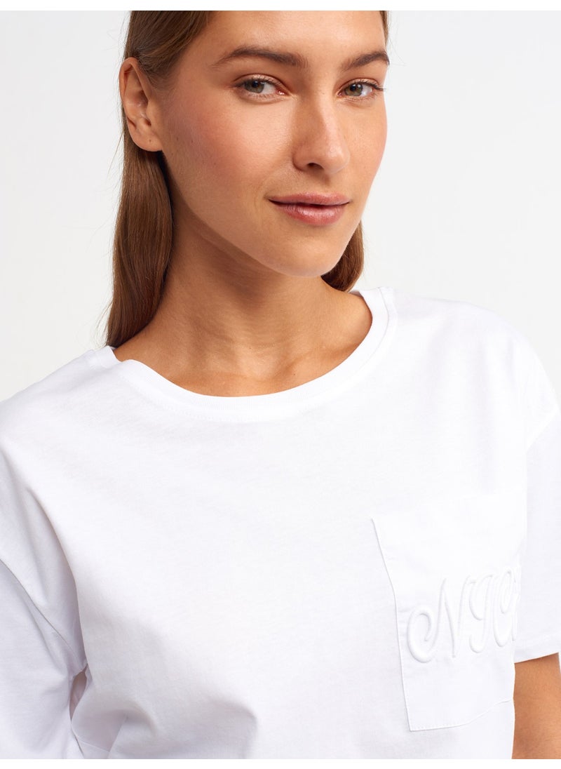 30138 Embroidery Detailed Tshirt-White