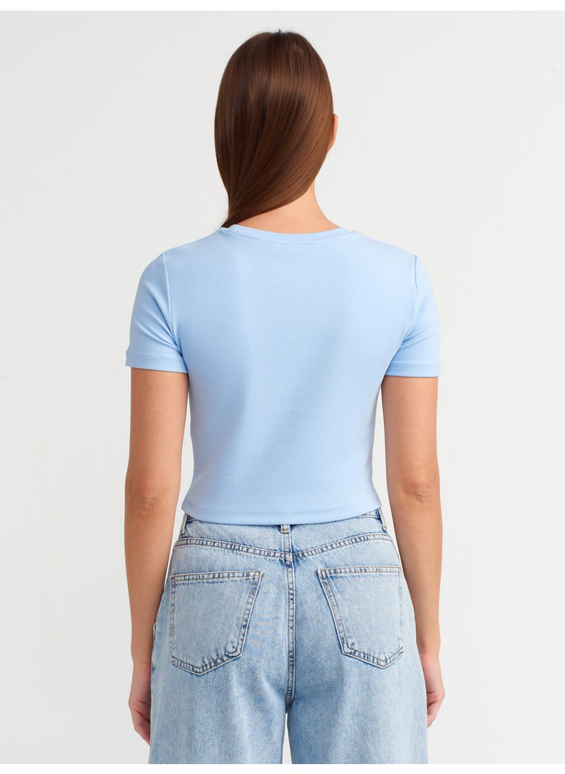 30124 Crop T-Shirt-Blue