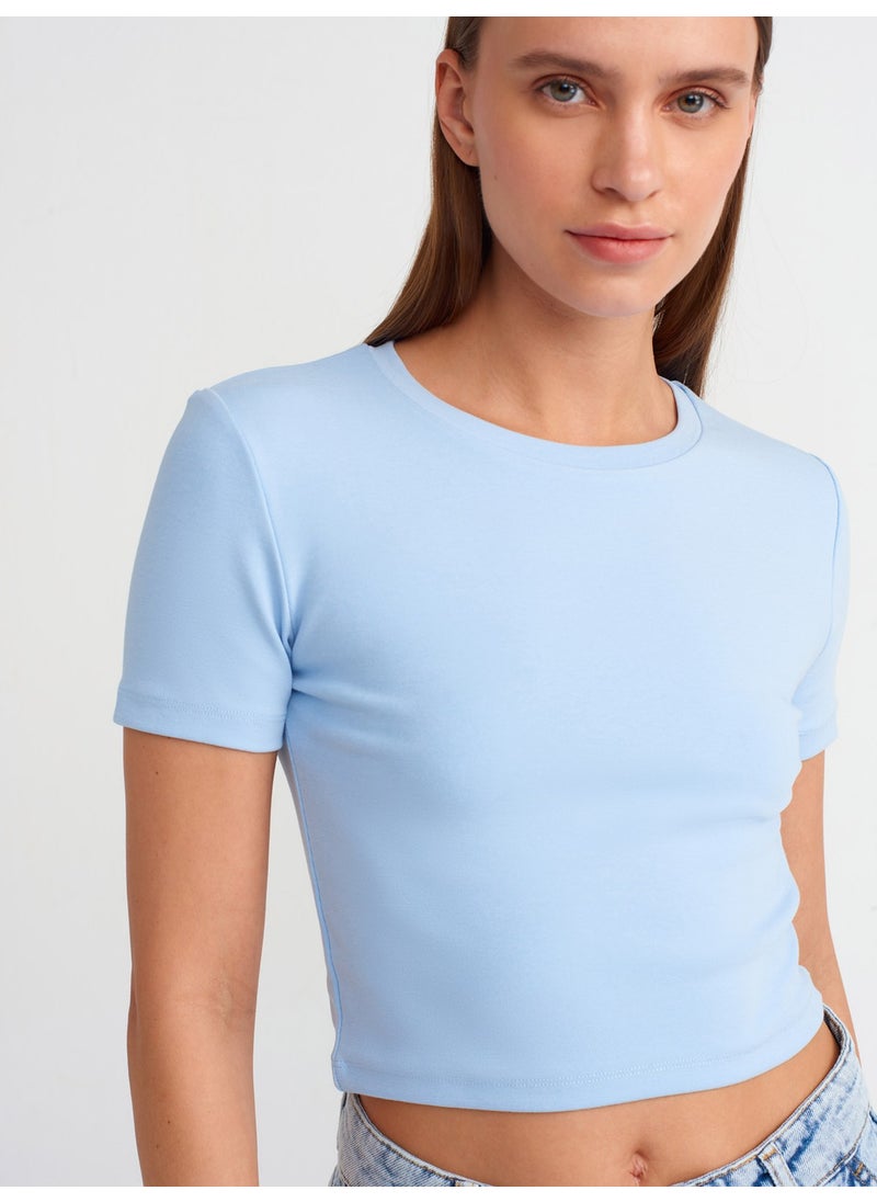 30124 Crop T-Shirt-Blue