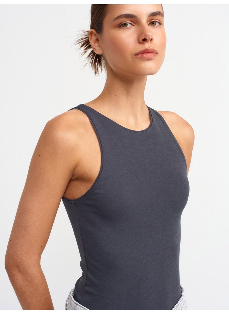 3694 Halter Collar T-Shirt-Anthracite