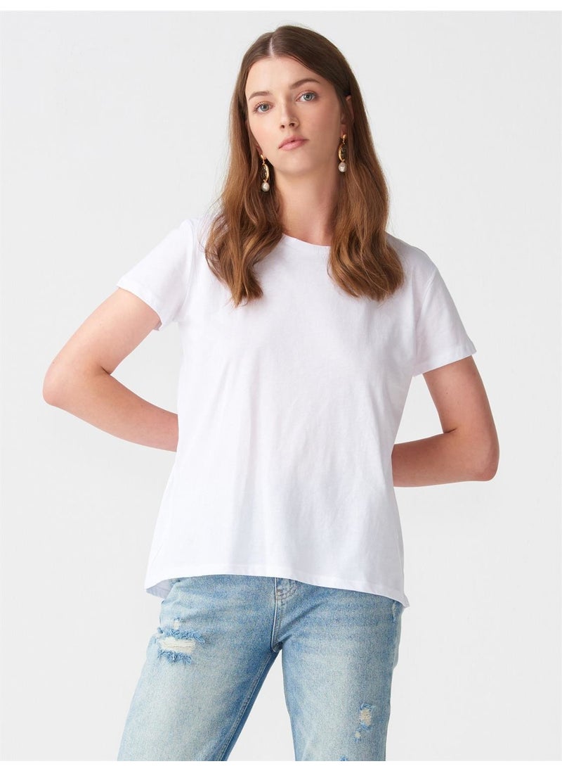 3471 Crew Neck Basic T-Shirt-White